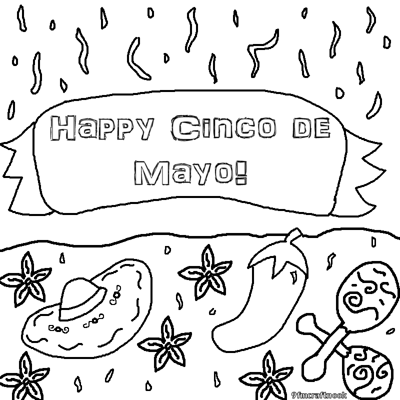 Dessin à colorier: Cinco de Mayo (Fêtes et Occasions spéciales) #60067 - Coloriages à Imprimer Gratuits
