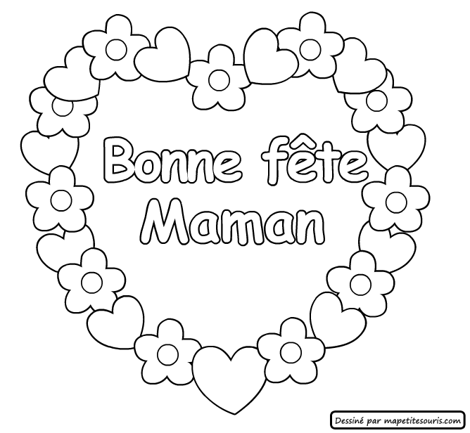 Dessin à colorier: Fête des Mères (Fêtes et Occasions spéciales) #129809 - Coloriages à Imprimer Gratuits