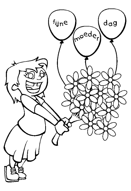 Dessin à colorier: Fête des Mères (Fêtes et Occasions spéciales) #129997 - Coloriages à Imprimer Gratuits