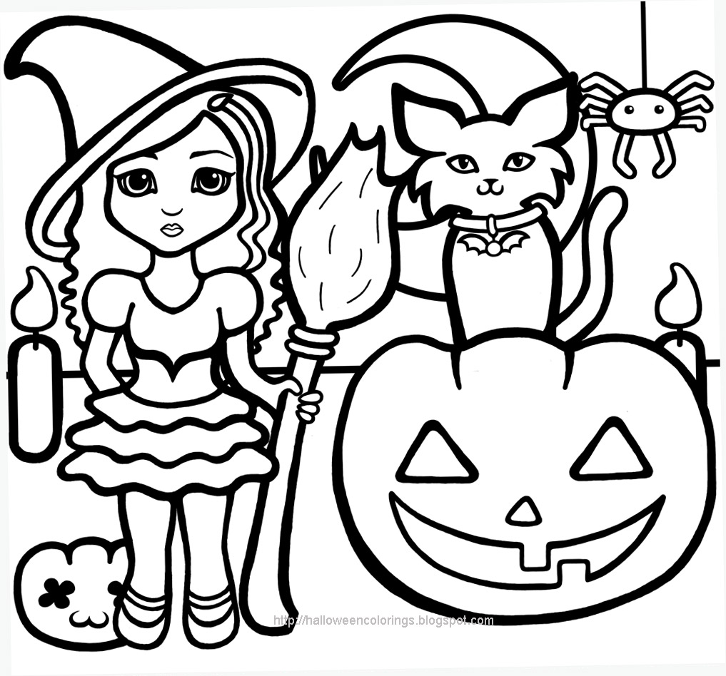 Dessin à colorier: Halloween (Fêtes et Occasions spéciales) #55195 - Coloriages à Imprimer Gratuits