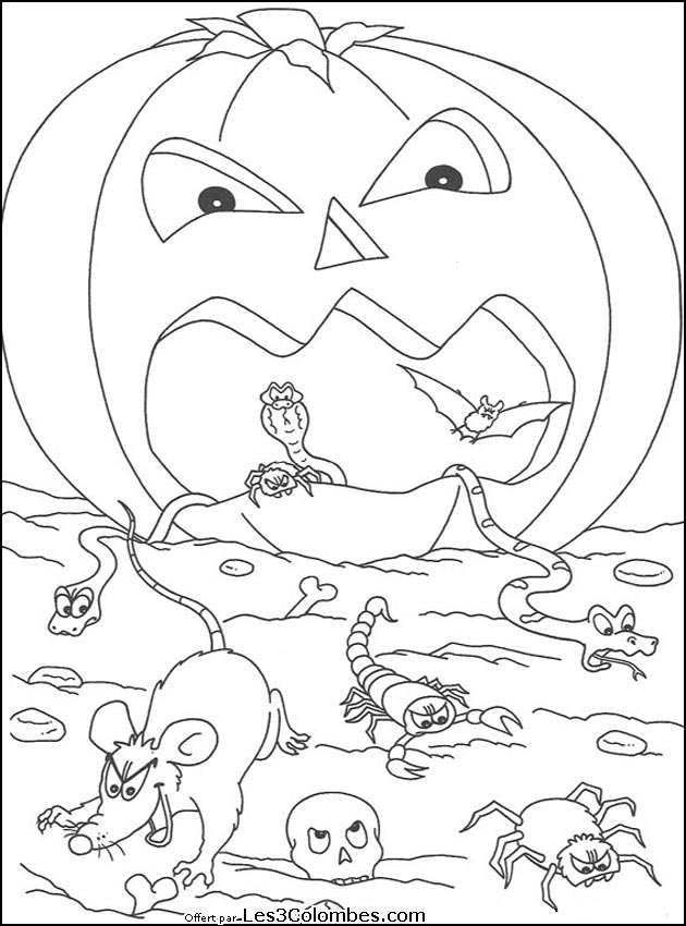 Dessin à colorier: Halloween (Fêtes et Occasions spéciales) #55295 - Coloriages à Imprimer Gratuits