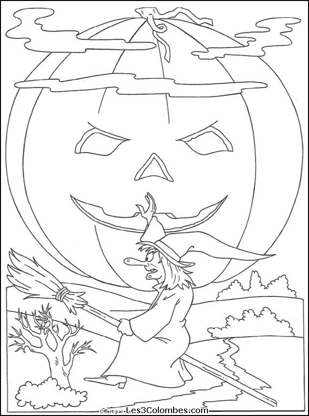 Dessin à colorier: Halloween (Fêtes et Occasions spéciales) #55463 - Coloriages à Imprimer Gratuits