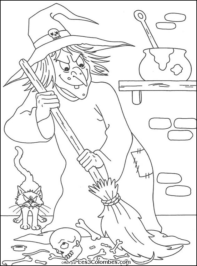 Dessin à colorier: Halloween (Fêtes et Occasions spéciales) #55484 - Coloriages à Imprimer Gratuits