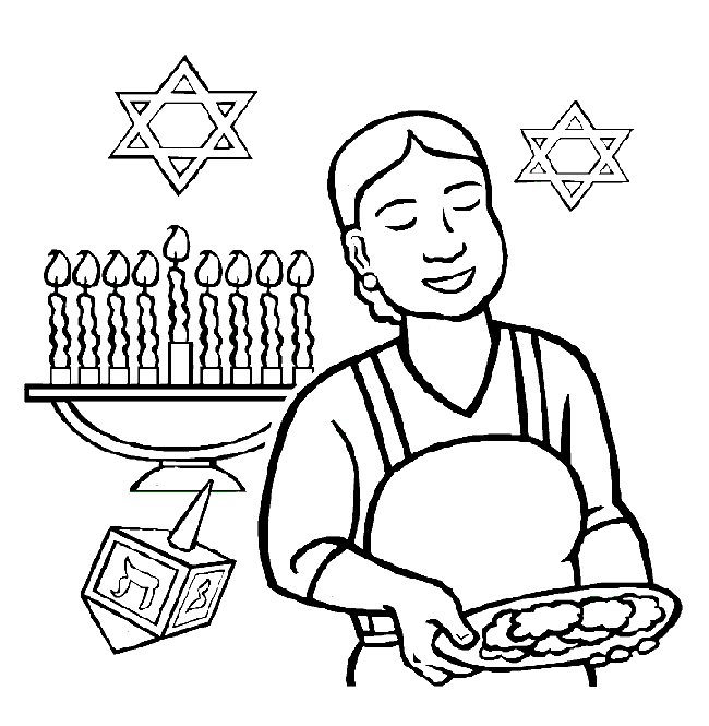 Dessin à colorier: Hanoucca (Fêtes et Occasions spéciales) #59660 - Coloriages à Imprimer Gratuits