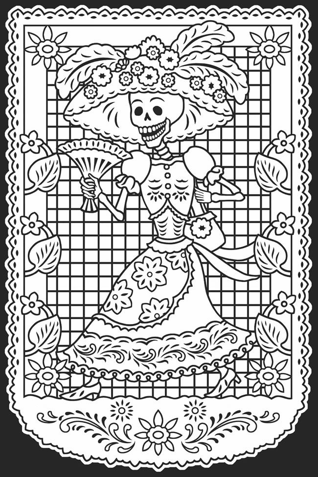 Dessin à colorier: Jour des Morts (Fêtes et Occasions spéciales) #60178 - Coloriages à Imprimer Gratuits