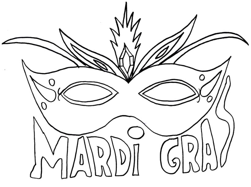 Dessin à colorier: Mardi Gras (Fêtes et Occasions spéciales) #60637 - Coloriages à Imprimer Gratuits