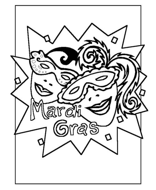 Dessin à colorier: Mardi Gras (Fêtes et Occasions spéciales) #60660 - Coloriages à Imprimer Gratuits