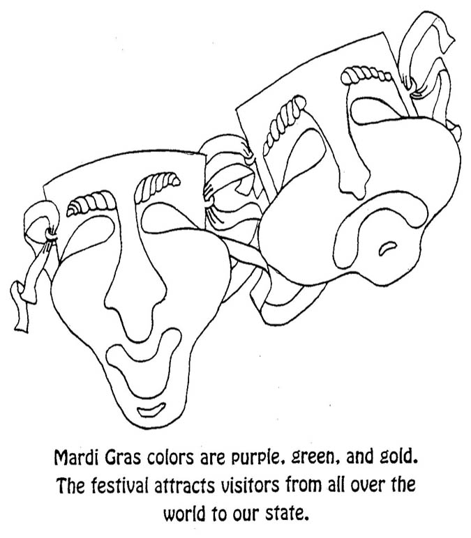 Dessin à colorier: Mardi Gras (Fêtes et Occasions spéciales) #60683 - Coloriages à Imprimer Gratuits