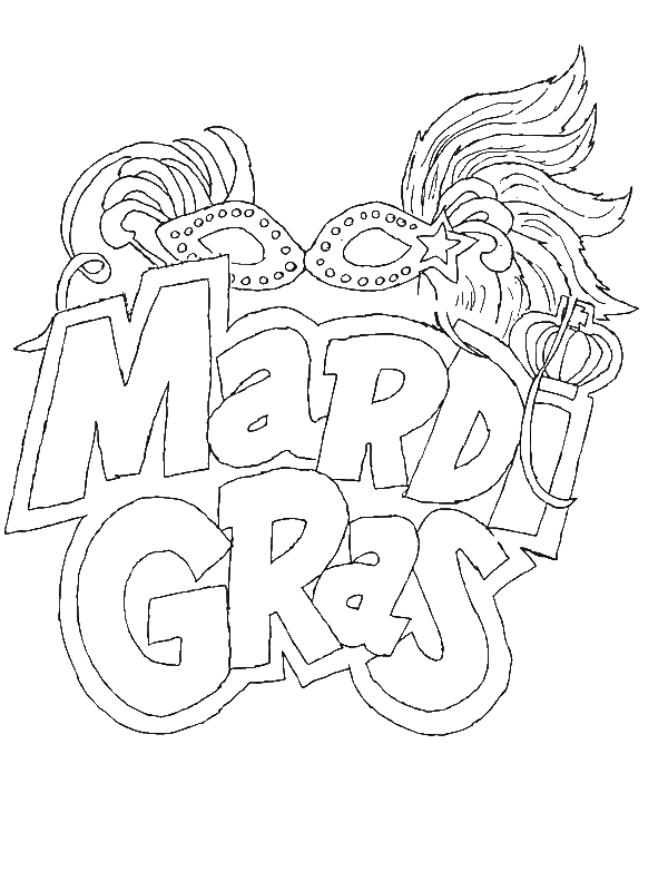 Dessin à colorier: Mardi Gras (Fêtes et Occasions spéciales) #60735 - Coloriages à Imprimer Gratuits