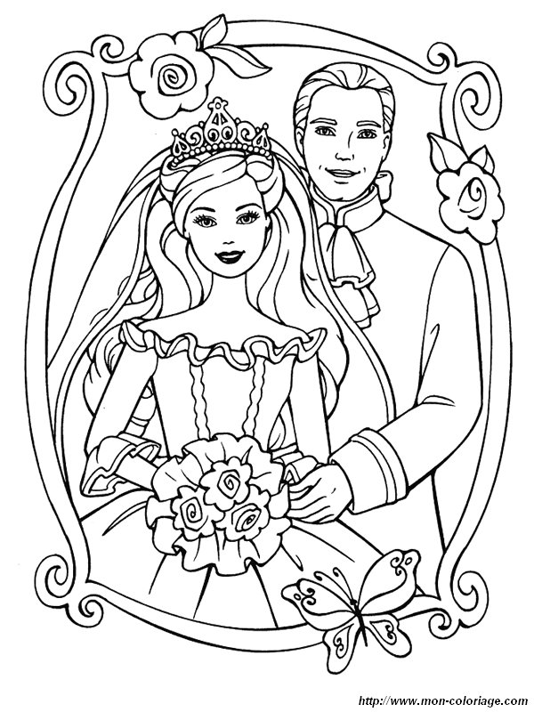 Dessin à colorier: Mariage (Fêtes et Occasions spéciales) #55959 - Coloriages à Imprimer Gratuits