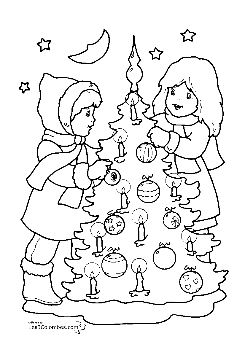 Dessin à colorier: Noël (Fêtes et Occasions spéciales) #55000 - Coloriages à Imprimer Gratuits