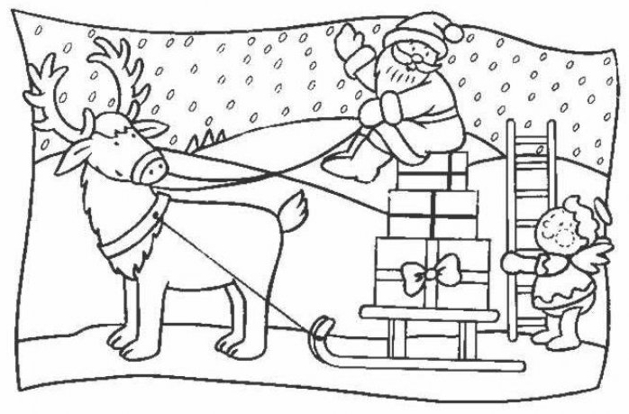 Dessin à colorier: Noël (Fêtes et Occasions spéciales) #55106 - Coloriages à Imprimer Gratuits