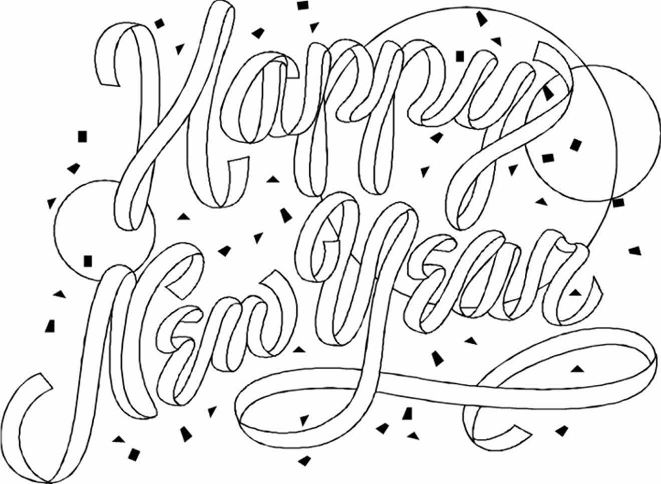 Dessin à colorier: Nouvel An (Fêtes et Occasions spéciales) #60744 - Coloriages à Imprimer Gratuits