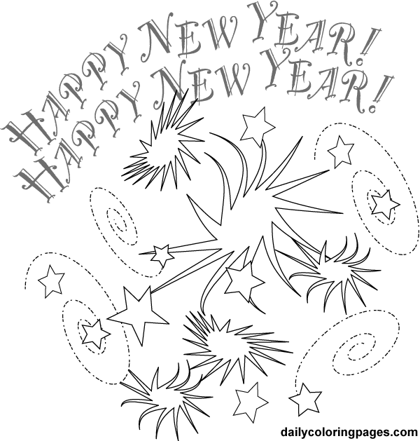 Dessin à colorier: Nouvel An (Fêtes et Occasions spéciales) #60783 - Coloriages à Imprimer Gratuits
