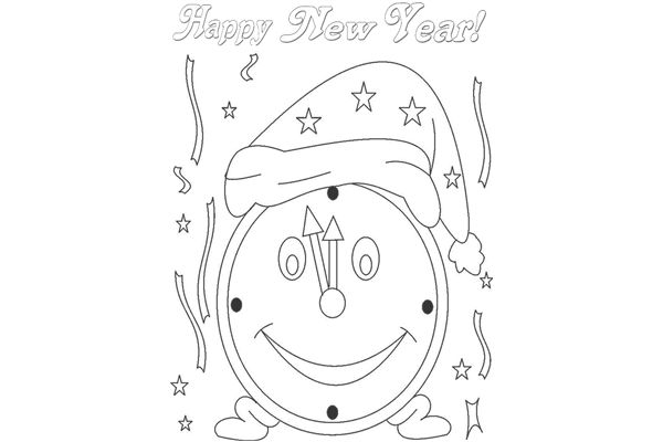 Dessin à colorier: Nouvel An (Fêtes et Occasions spéciales) #60842 - Coloriages à Imprimer Gratuits