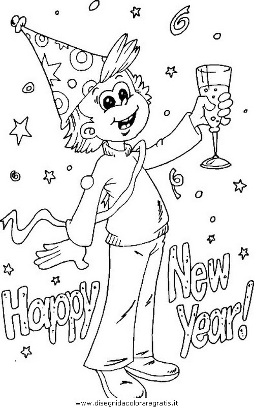Dessin à colorier: Nouvel An (Fêtes et Occasions spéciales) #60916 - Coloriages à Imprimer Gratuits
