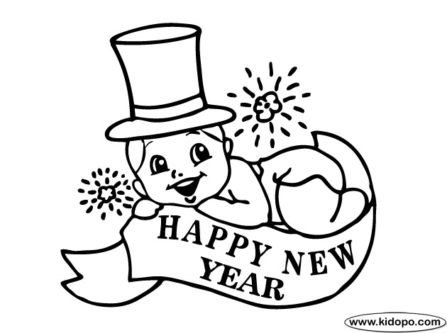 Dessin à colorier: Nouvel An (Fêtes et Occasions spéciales) #60924 - Coloriages à Imprimer Gratuits