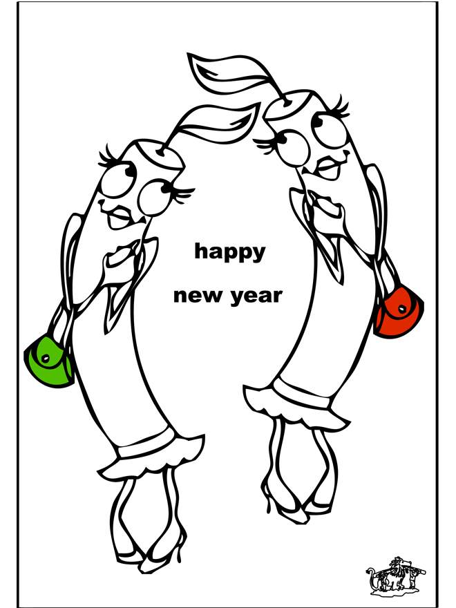 Dessin à colorier: Nouvel An (Fêtes et Occasions spéciales) #60951 - Coloriages à Imprimer Gratuits