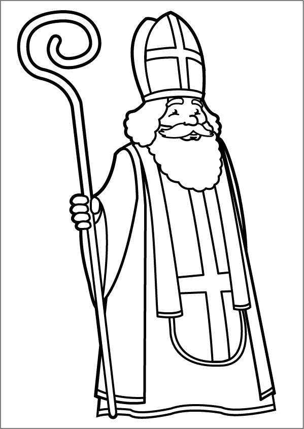 Dessin à colorier: Saint Nicolas (Fêtes et Occasions spéciales) #59114 - Coloriages à Imprimer Gratuits