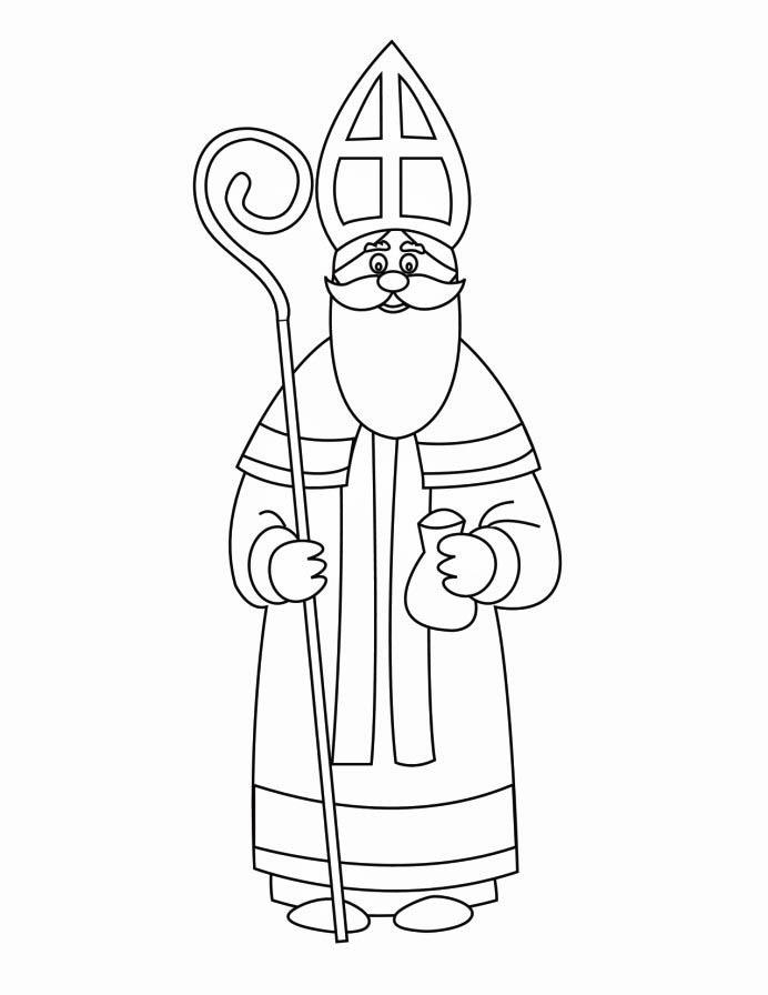 Dessin à colorier: Saint Nicolas (Fêtes et Occasions spéciales) #59253 - Coloriages à Imprimer Gratuits