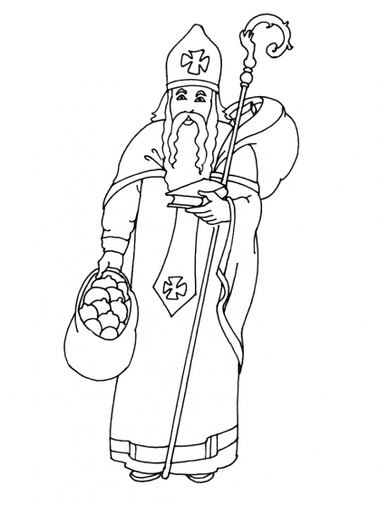 Dessin à colorier: Saint Nicolas (Fêtes et Occasions spéciales) #59256 - Coloriages à Imprimer Gratuits