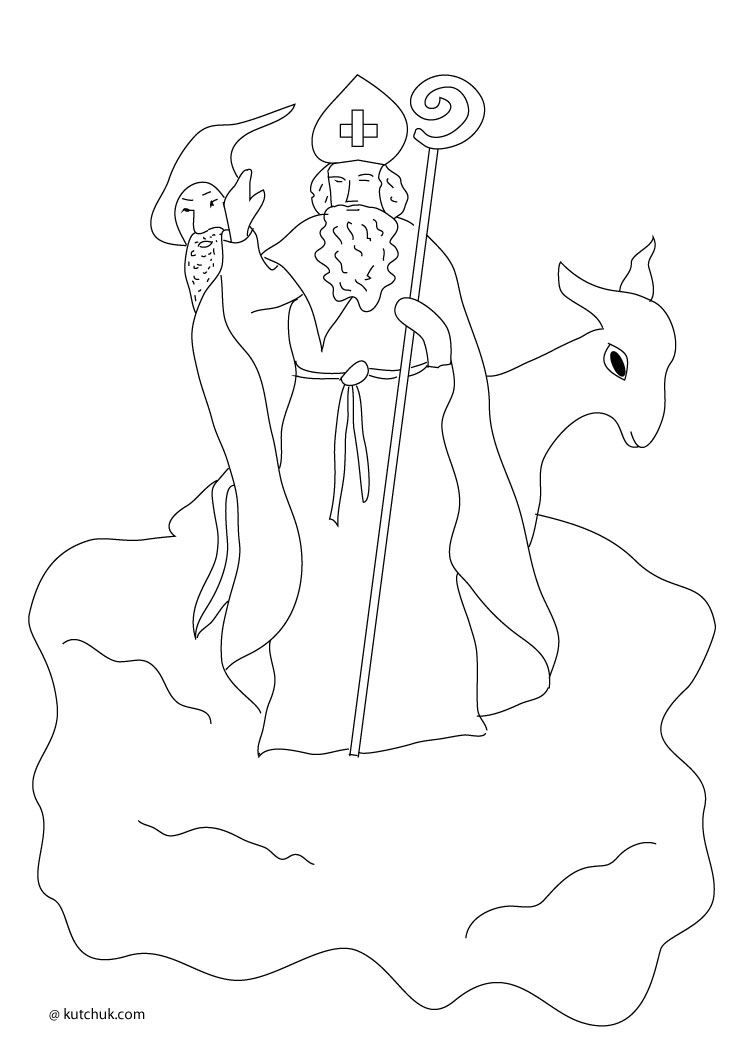 Dessin à colorier: Saint Nicolas (Fêtes et Occasions spéciales) #59286 - Coloriages à Imprimer Gratuits