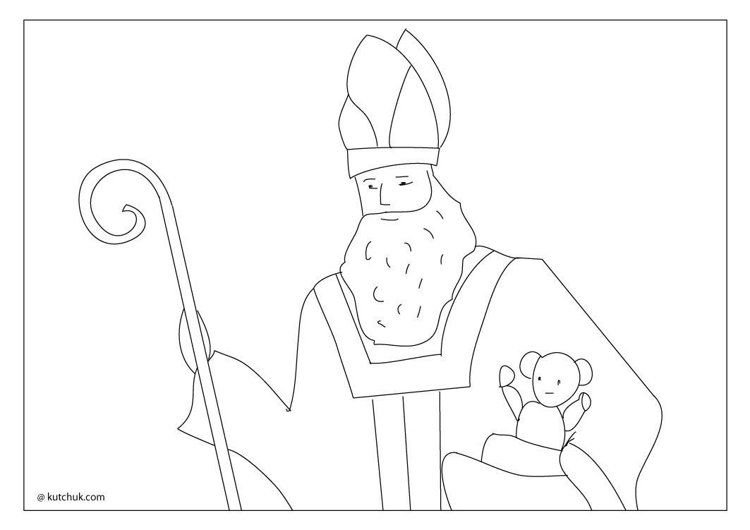 Dessin à colorier: Saint Nicolas (Fêtes et Occasions spéciales) #59315 - Coloriages à Imprimer Gratuits