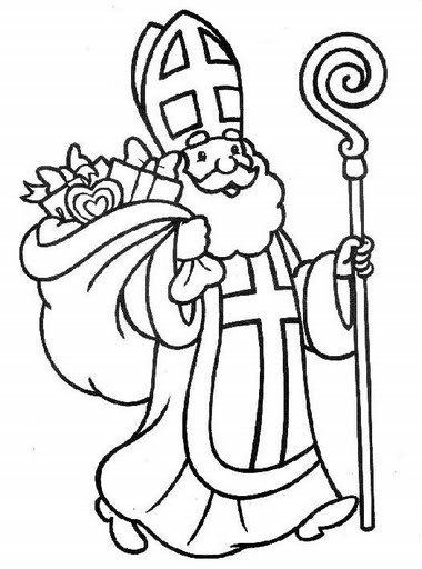 Dessin à colorier: Saint Nicolas (Fêtes et Occasions spéciales) #59336 - Coloriages à Imprimer Gratuits