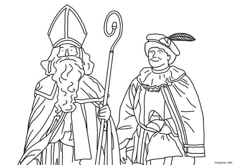Dessin à colorier: Saint Nicolas (Fêtes et Occasions spéciales) #59343 - Coloriages à Imprimer Gratuits