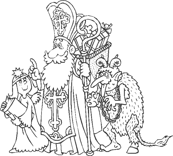 Dessin à colorier: Saint Nicolas (Fêtes et Occasions spéciales) #59351 - Coloriages à Imprimer Gratuits