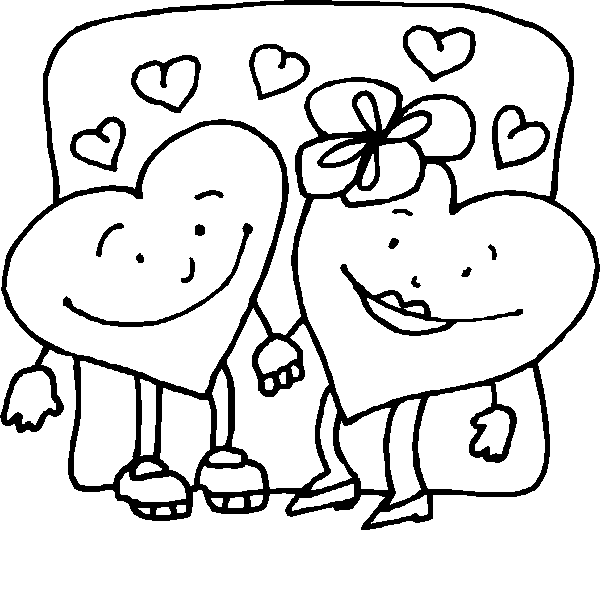 Dessin à colorier: Saint Valentin (Fêtes et Occasions spéciales) #54026 - Coloriages à Imprimer Gratuits