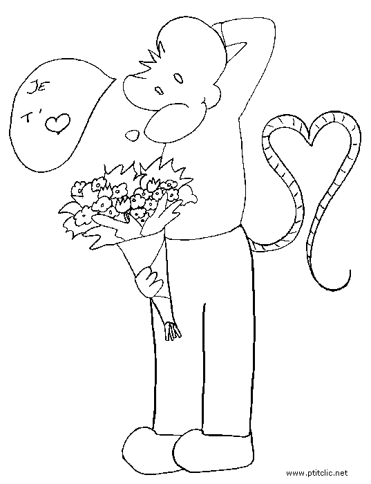 Dessin à colorier: Saint Valentin (Fêtes et Occasions spéciales) #54054 - Coloriages à Imprimer Gratuits