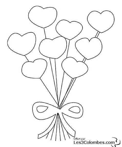 Dessin à colorier: Saint Valentin (Fêtes et Occasions spéciales) #54188 - Coloriages à Imprimer Gratuits