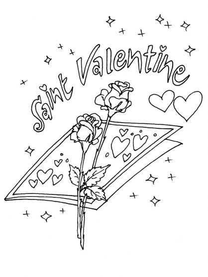 Dessin à colorier: Saint Valentin (Fêtes et Occasions spéciales) #54190 - Coloriages à Imprimer Gratuits