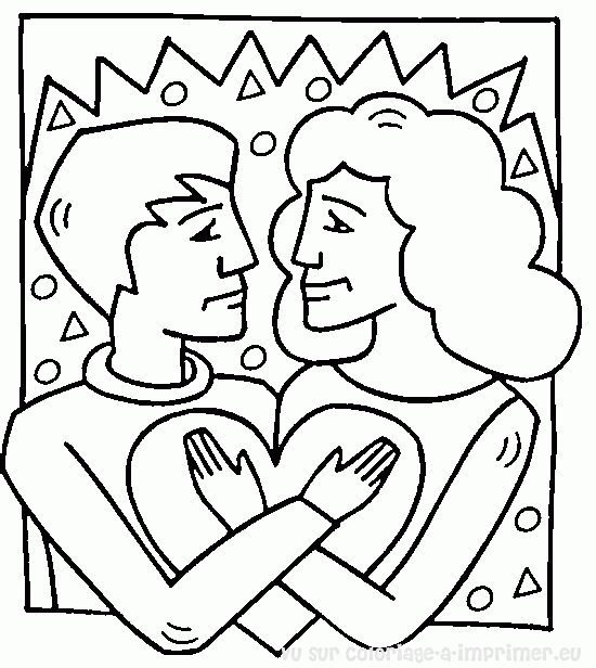 Dessin à colorier: Saint Valentin (Fêtes et Occasions spéciales) #54210 - Coloriages à Imprimer Gratuits