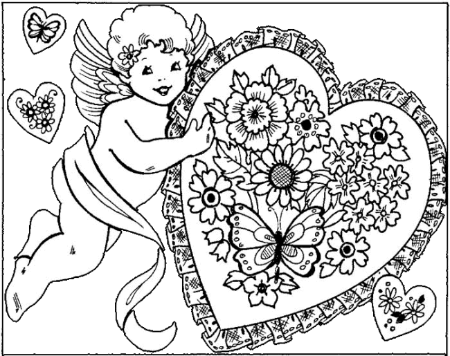 Dessin à colorier: Saint Valentin (Fêtes et Occasions spéciales) #54303 - Coloriages à Imprimer Gratuits