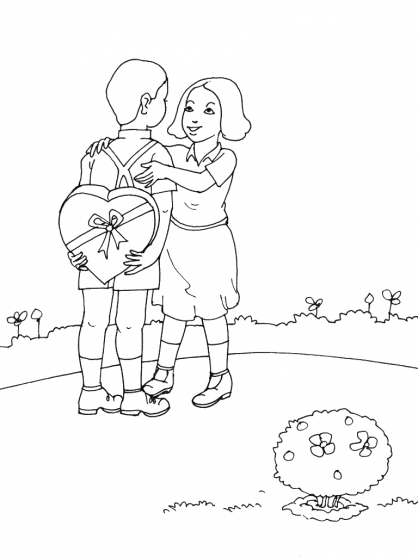 Dessin à colorier: Saint Valentin (Fêtes et Occasions spéciales) #54315 - Coloriages à Imprimer Gratuits