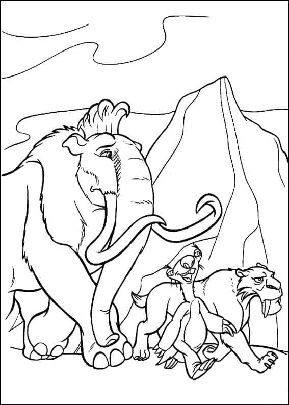 Dessin à colorier Âge de Glace #205600 issu de la collection Films d'Animation, prêt à imprimer