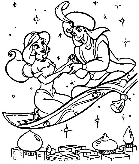 Dessin à colorier: Aladdin (Films d'animation) #127590 - Coloriages à Imprimer Gratuits