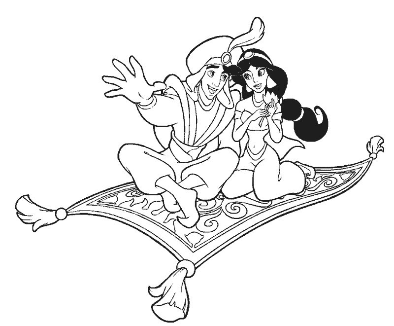 Coloriage Disney Adulte Aladdin - télécharger et imprimer gratuit