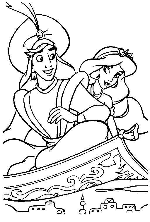 Dessin à colorier: Aladdin (Films d'animation) #127673 - Coloriages à Imprimer Gratuits