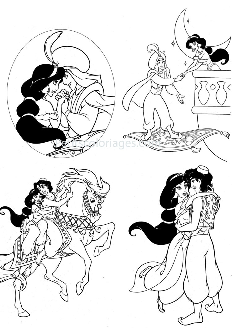 Dessin à colorier: Aladdin (Films d'animation) #127691 - Coloriages à Imprimer Gratuits