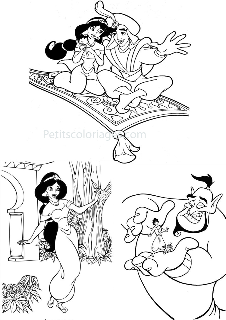 Dessin à colorier: Aladdin (Films d'animation) #127697 - Coloriages à Imprimer Gratuits