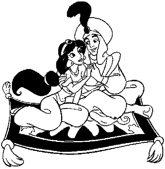 Dessin à colorier: Aladdin (Films d'animation) #127714 - Coloriages à Imprimer Gratuits