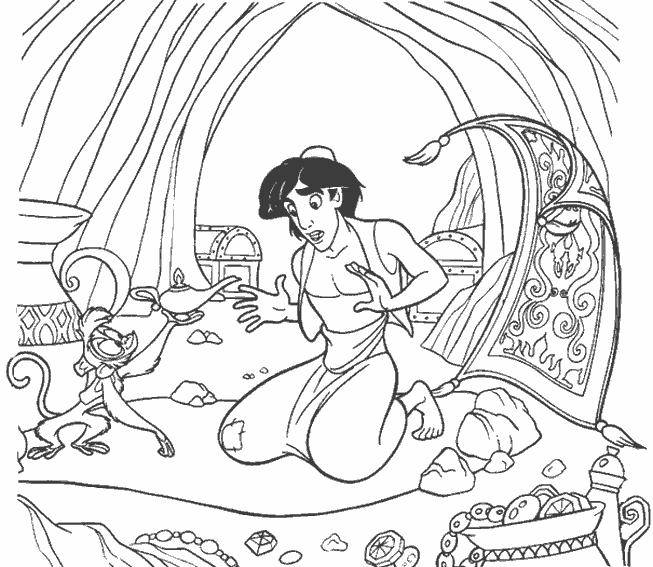 Dessin à colorier: Aladdin (Films d'animation) #127716 - Coloriages à Imprimer Gratuits