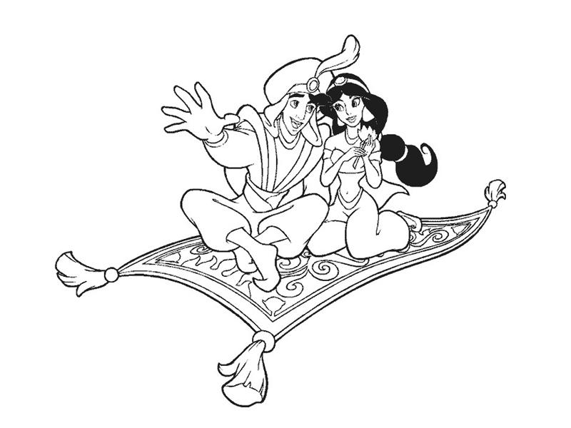 Dessin à colorier: Aladdin (Films d'animation) #127729 - Coloriages à Imprimer Gratuits