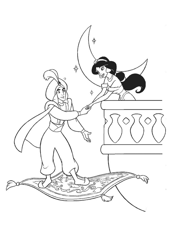 Dessin à colorier: Aladdin (Films d'animation) #127755 - Coloriages à Imprimer Gratuits