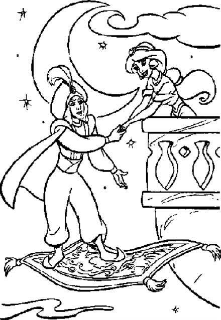 Dessin à colorier: Aladdin (Films d'animation) #127759 - Coloriages à Imprimer Gratuits
