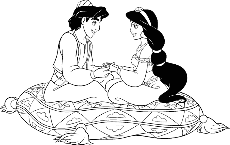 Dessin à colorier: Aladdin (Films d'animation) #127765 - Coloriages à Imprimer Gratuits