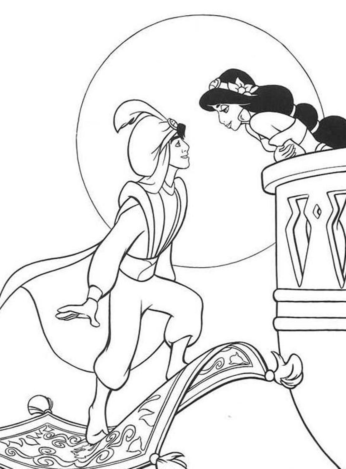 Dessin à colorier: Aladdin (Films d'animation) #127866 - Coloriages à Imprimer Gratuits